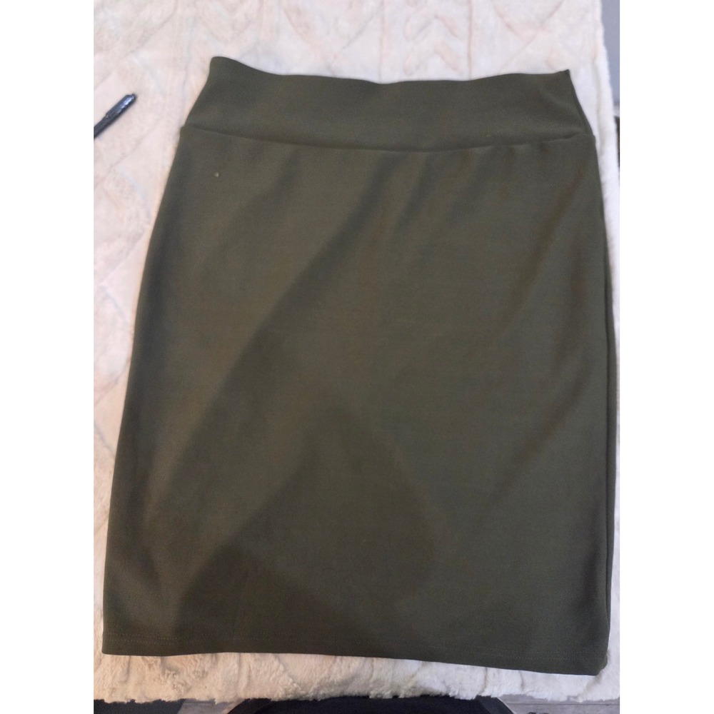 Maze Collection Olive Green Pencil Skirt High Waist Back Slit XL